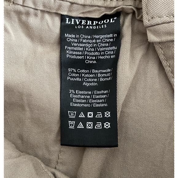 Liverpool Los Angeles Men's 30W Khaki Trouser Short Stretch Flat Front NEW - Picture 11 of 13
